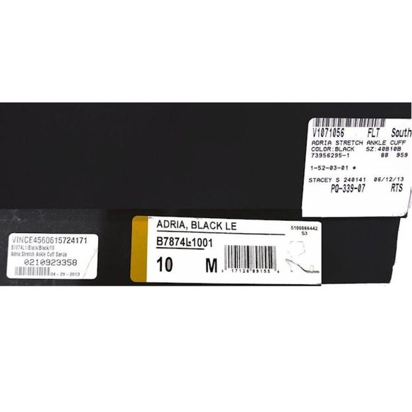 Vintage VINCE "ADRIA" High Heel Black Leather Sandals w/Open Toe and Ankle Cuff - Picture 8 of 8